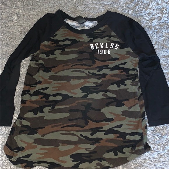 PACSUN CAMO BASEBALL TEE - Picture 2 of 2